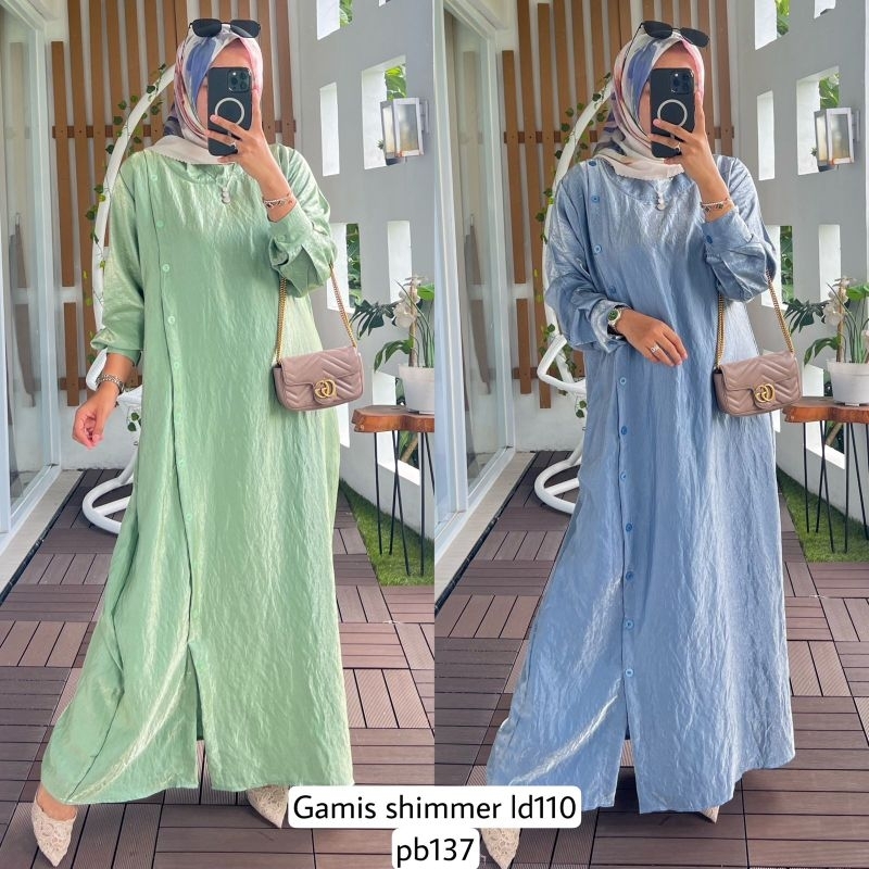 Gamis Shimmer / Dress Shimmer Alvaro Collection / Midi Dress Crinkle