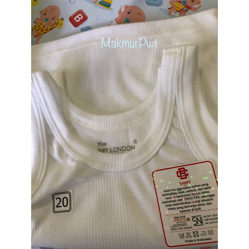 Boy London Kaos Dalam/ Singlet Putih Anak Katun