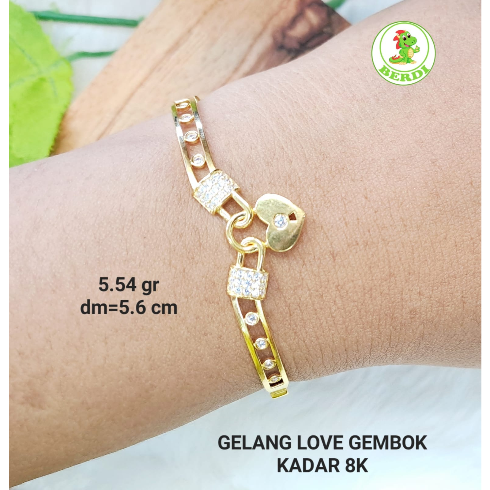 Gelang emas asli kadar 375 fashion edition love