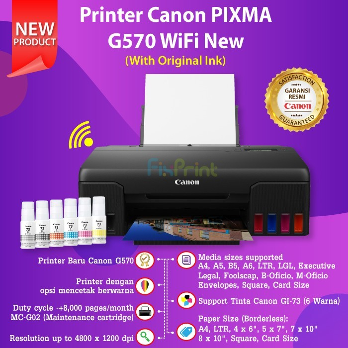 Canon Pixma Printer G570 G 570 - Printer Photo Quality 6 Warna - Resmi