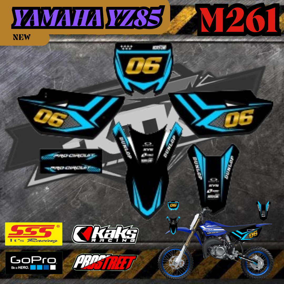 Striping YZ85 NEW KODE M261 Stiker Striping Motor Yamaha YZ 85 List Variasi Sticker Sticker Striping