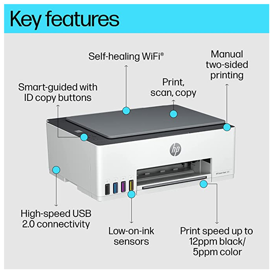 Printer HP Smart Tank 580 All In One Wireless Wifi Garansi Resmi HP GT53 GT52 (Pengganti HP Printer Ink Tank 415)