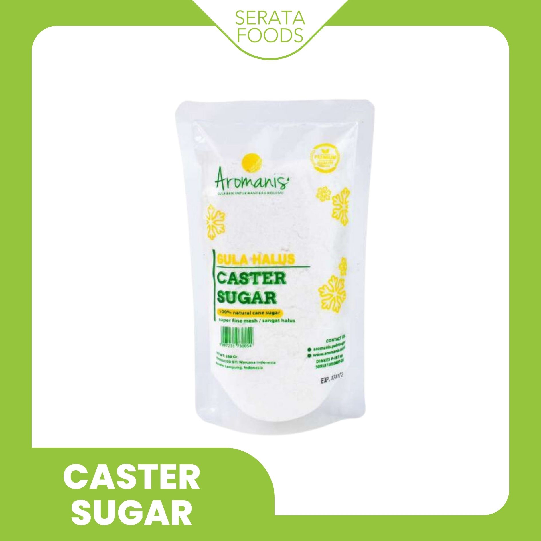 

Aromanis Organic Caster Sugar 250 gr / Gula Kaster Organik