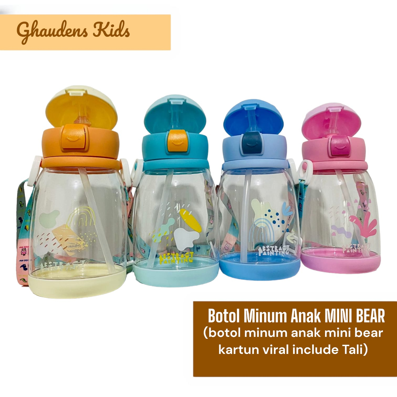 Botol Minum Anak Sedotan Lucu Karakter Model Beruang Lucu 600 ML