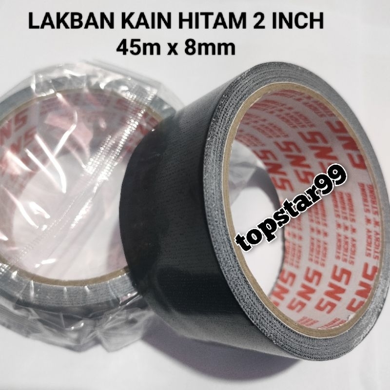 Lakban Kain Hitam Cloth Tape Black 2 Inch 45mm 8 meter