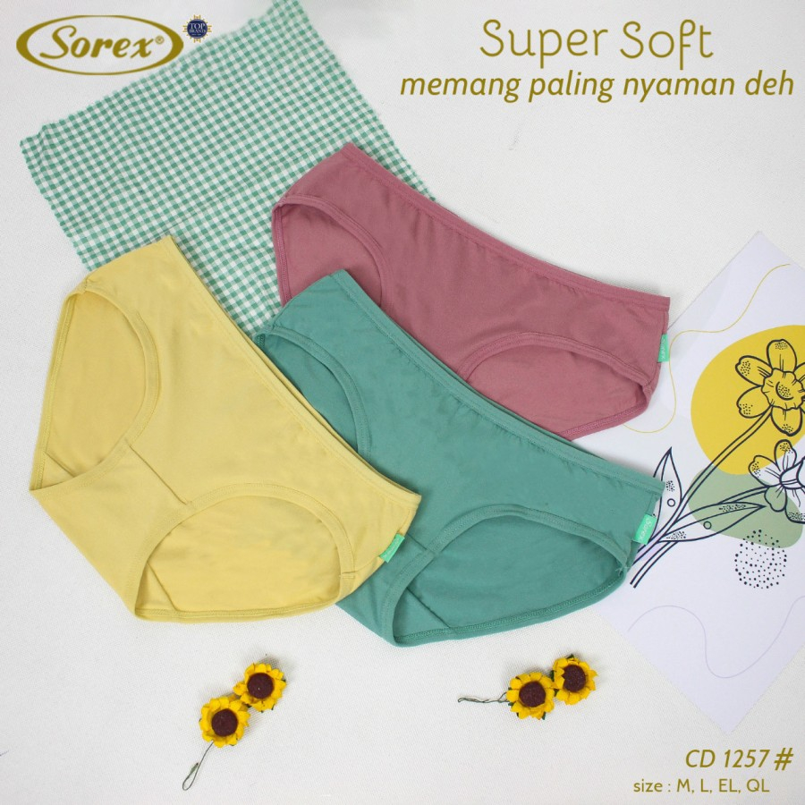 RC ISI 3PCS Sorex CD Celana Dalam Wanita Super Soft 1239 1257 1238