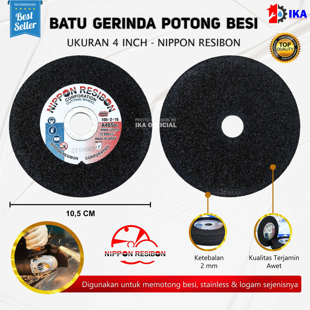 Batu gerinda potong Nippon Resibon 4&quot;x2 Batu Potong Besi 4&quot; NIPPON RESIBON Gerinda Gurinda - Cutting Wheel