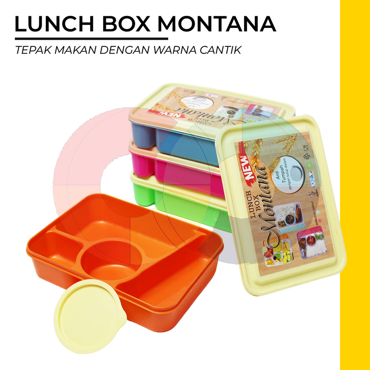 Kotak Makan Lunch Box 4 Sekat Anti Tumpah Food Grade