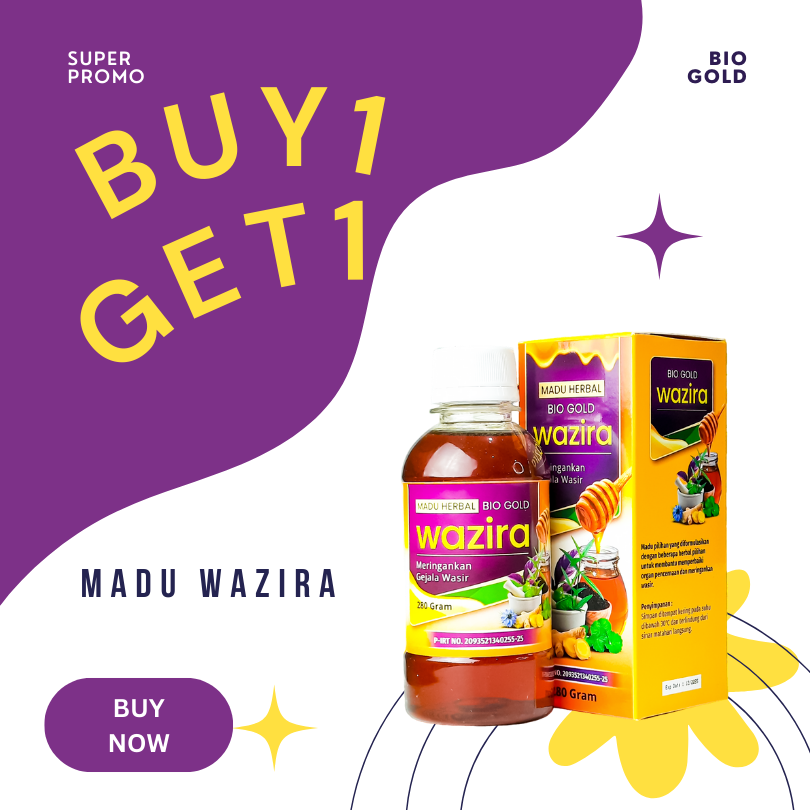 PROMO BUY 1 GET 1 Madu Wazira Original Obat Herbal Wasir Ambeien Sembelit Susah BAB