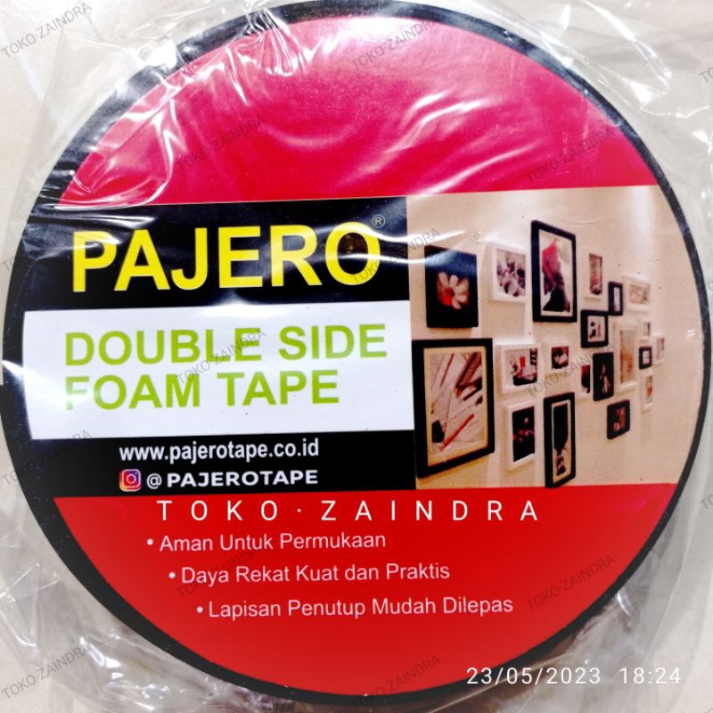 

double tape foam 24mm x 5m isolasi bolak balik busa hitam putih pajero