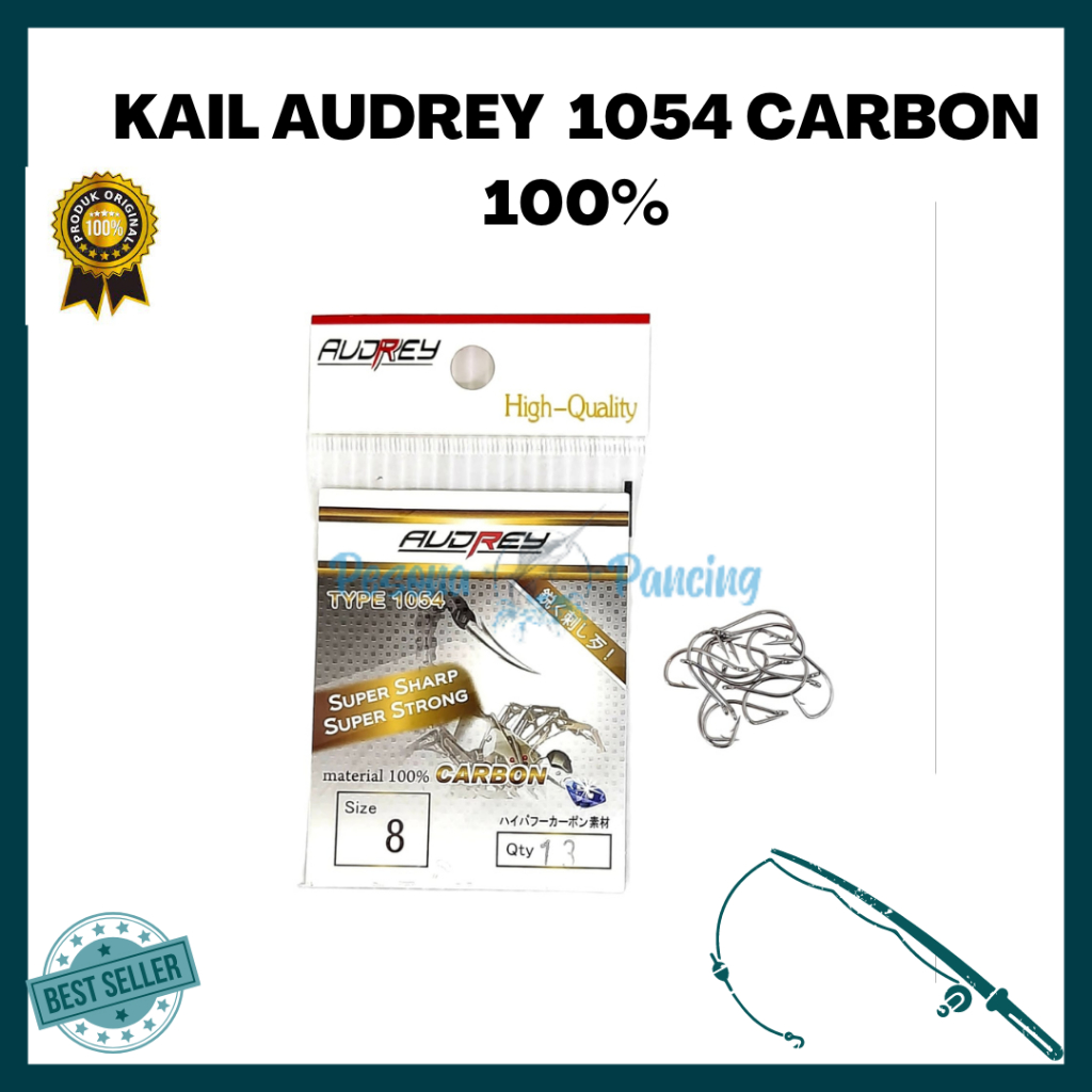 Kail Pancing AUDREY 1054 MATERIAL 100% CARBON Ukuran 1-15 Sangat TAJAM