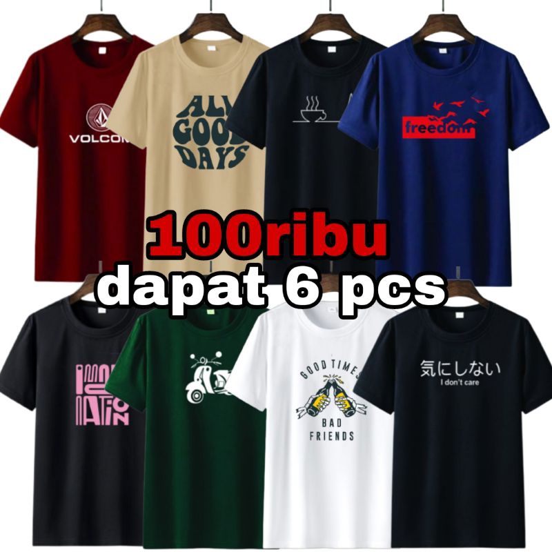 PAKET USAHA KAOS 100 RB DAPAT 6/KAOS DISTRO/KAOS MURAH/KAOS KEREN