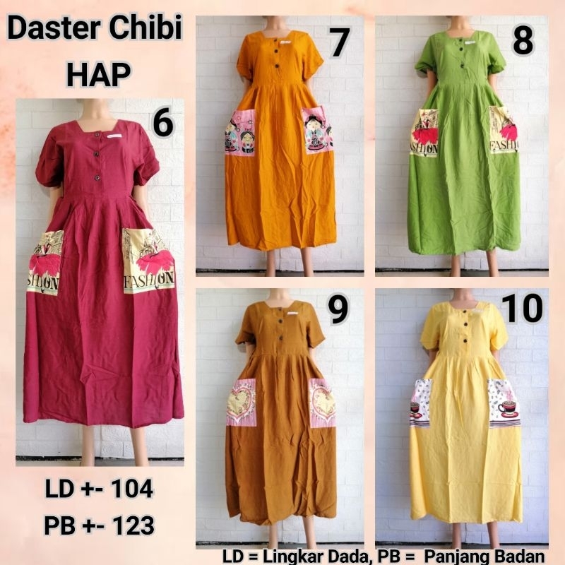 Daster Chibi Lengan HAP LD 100-102CM Adem Busui Friendly APLK