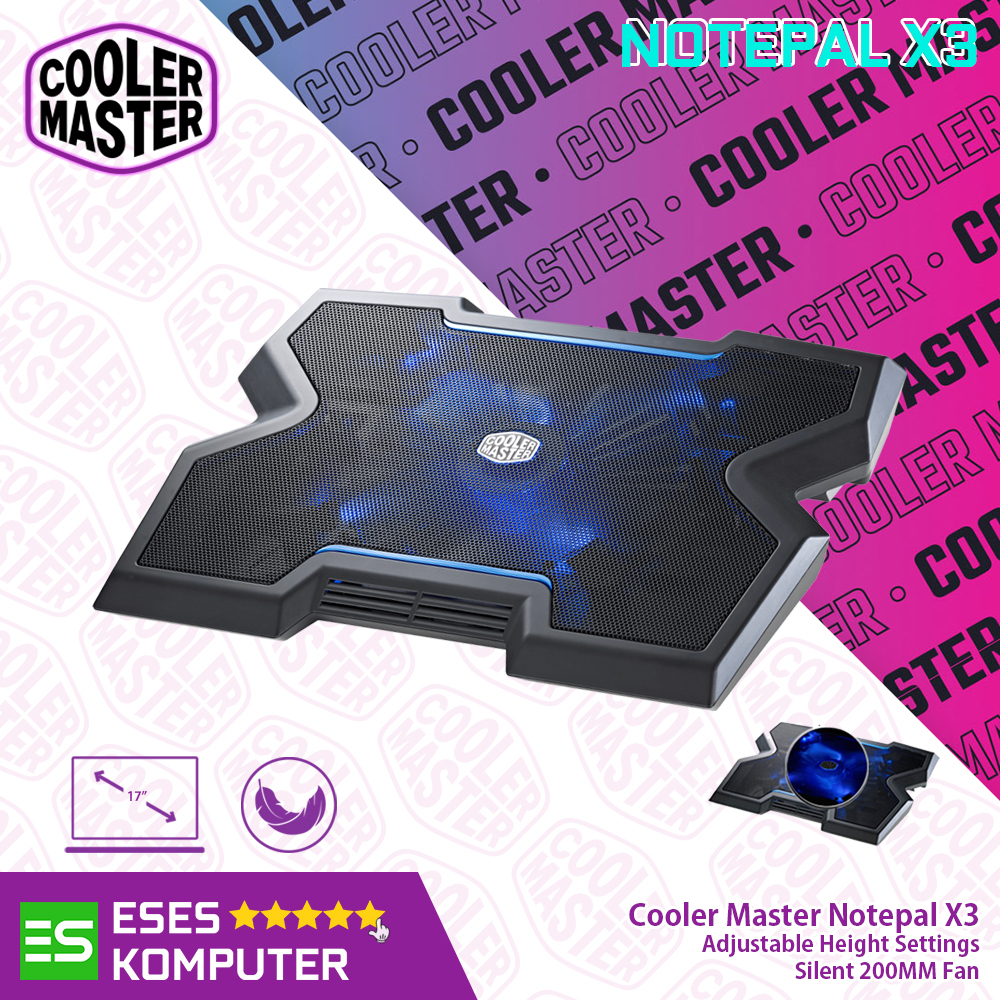 Cooling Pad Cooler Master Notepal X3 | 1x 200mm Fan Cooling Pad Laptop