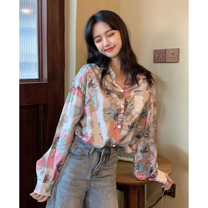 kemeja wanita import T7725