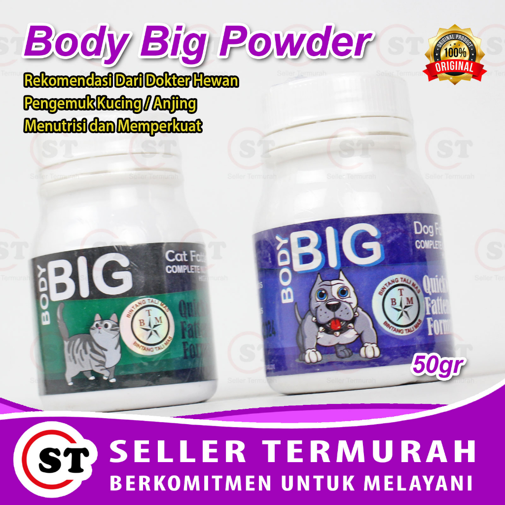 Body Big Cat / Penggemuk Kucing / Vitamin Kucing / Cat Fater Powder / Btm / Big Body Fattener