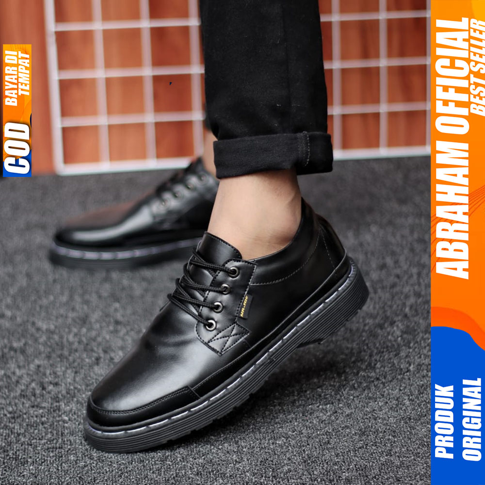 Sepatu Pria Docmart Low Boot Casual Formal Hitam Abraham