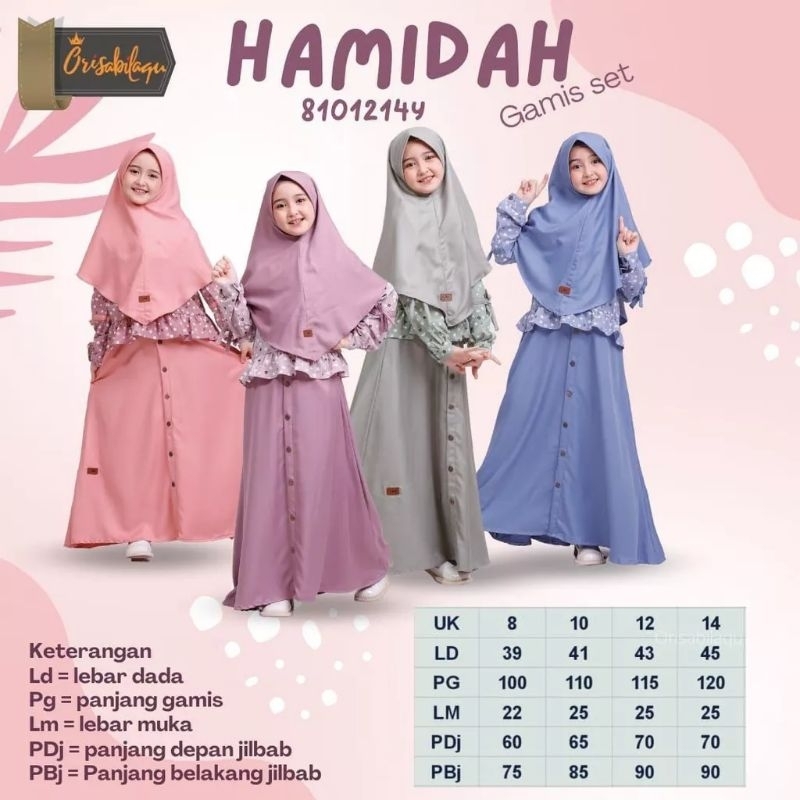 READY GAMIS HAMIDAH BY ORISABILAQU 8-14 TAHUN / GAMIS ANAK PEREMPUAN  / BAJU ANAK CEWEK / DRESS REMA