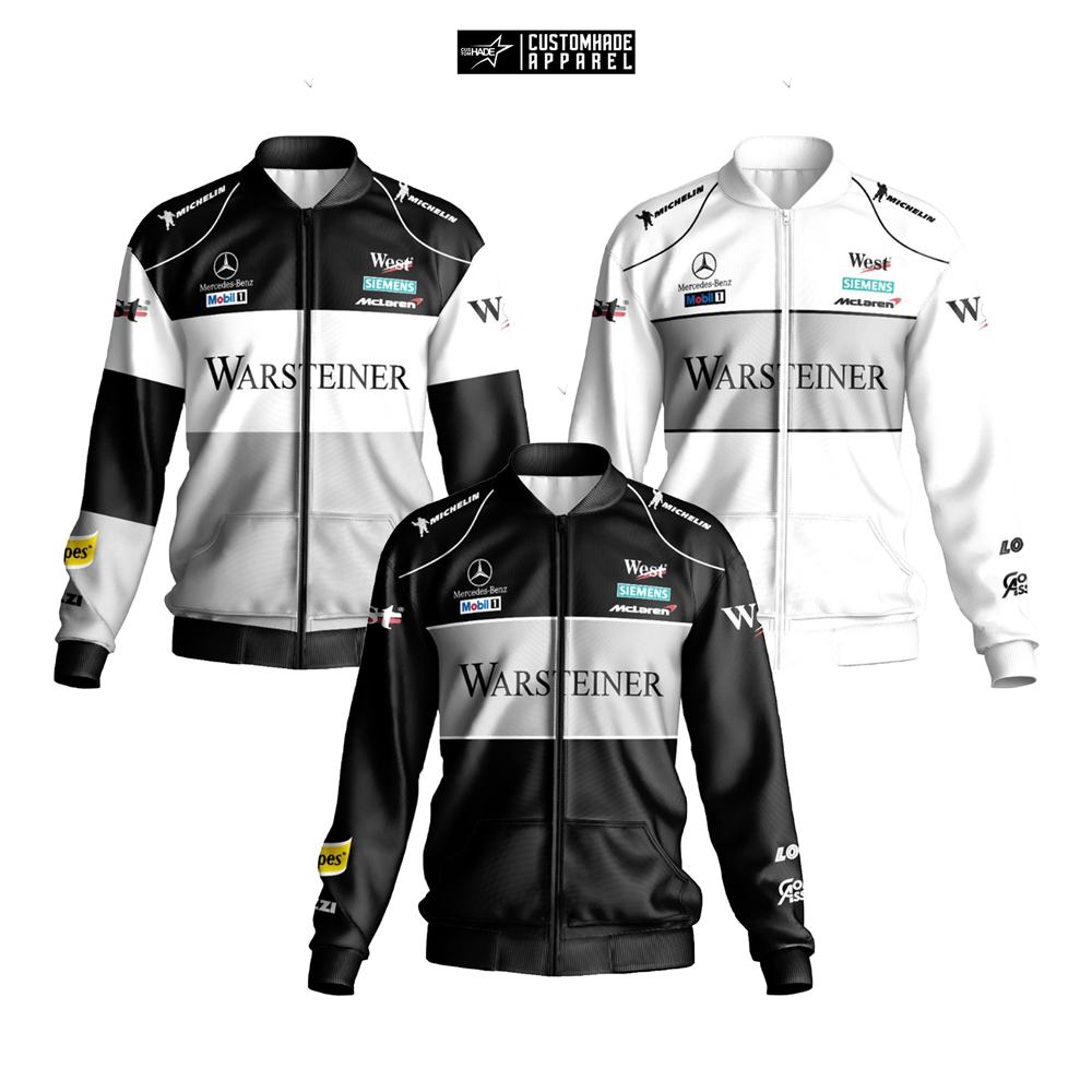 Jaket Bomber F1 Formula One Team Mercedes 2022 Fullprinting Lengan Panjang Varian Tipe