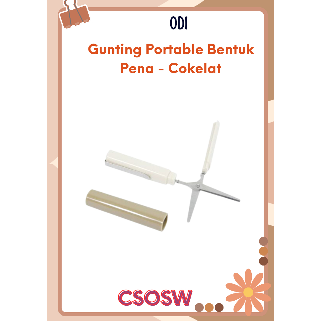 

Odi Gunting Portable Bentuk Pena Cokelat