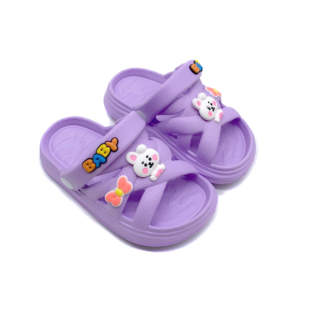 Sandal Slip On Anak Perempuan  Motif Happy Bunny Terbaru Viral Kekinian