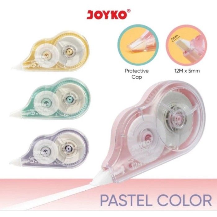 

Correction Tape Joyko CT-522PTL Pastel Color/PCS - HEMAT