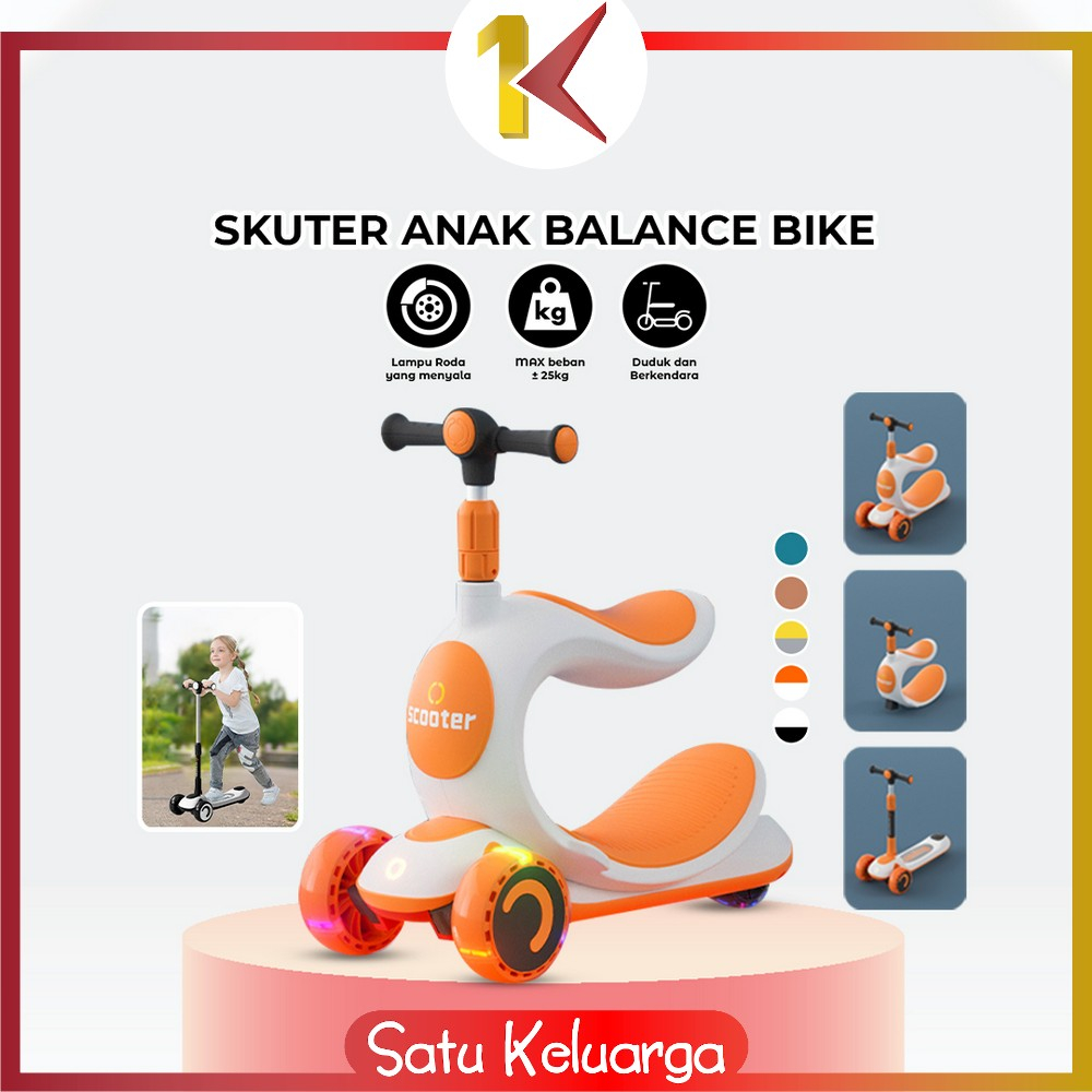 SK-M191 Scooter Anak 3 IN 1 Mainan Dorongan Anak / Otoped Skuter Anak Roda 3 / Kursi Goyang Anak