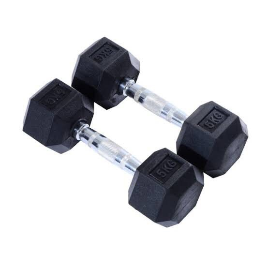 Dumbell dumble barbel ROX rubber hexagonal 5 kg