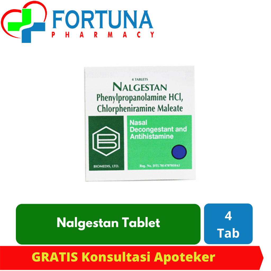 NALGESTAN merupakan obat dengan kandungan Phenylpropanolamine HCl, Chlorpheniramine maleate dalam be
