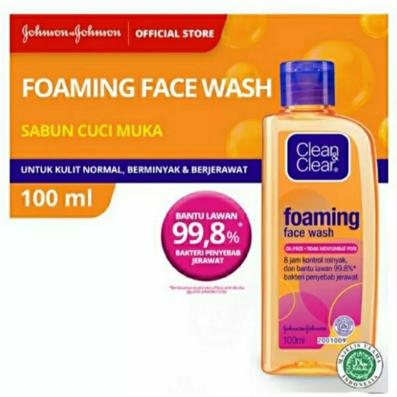 CLEAN &amp; CLEAR FOAMING FACE WASH 100ML