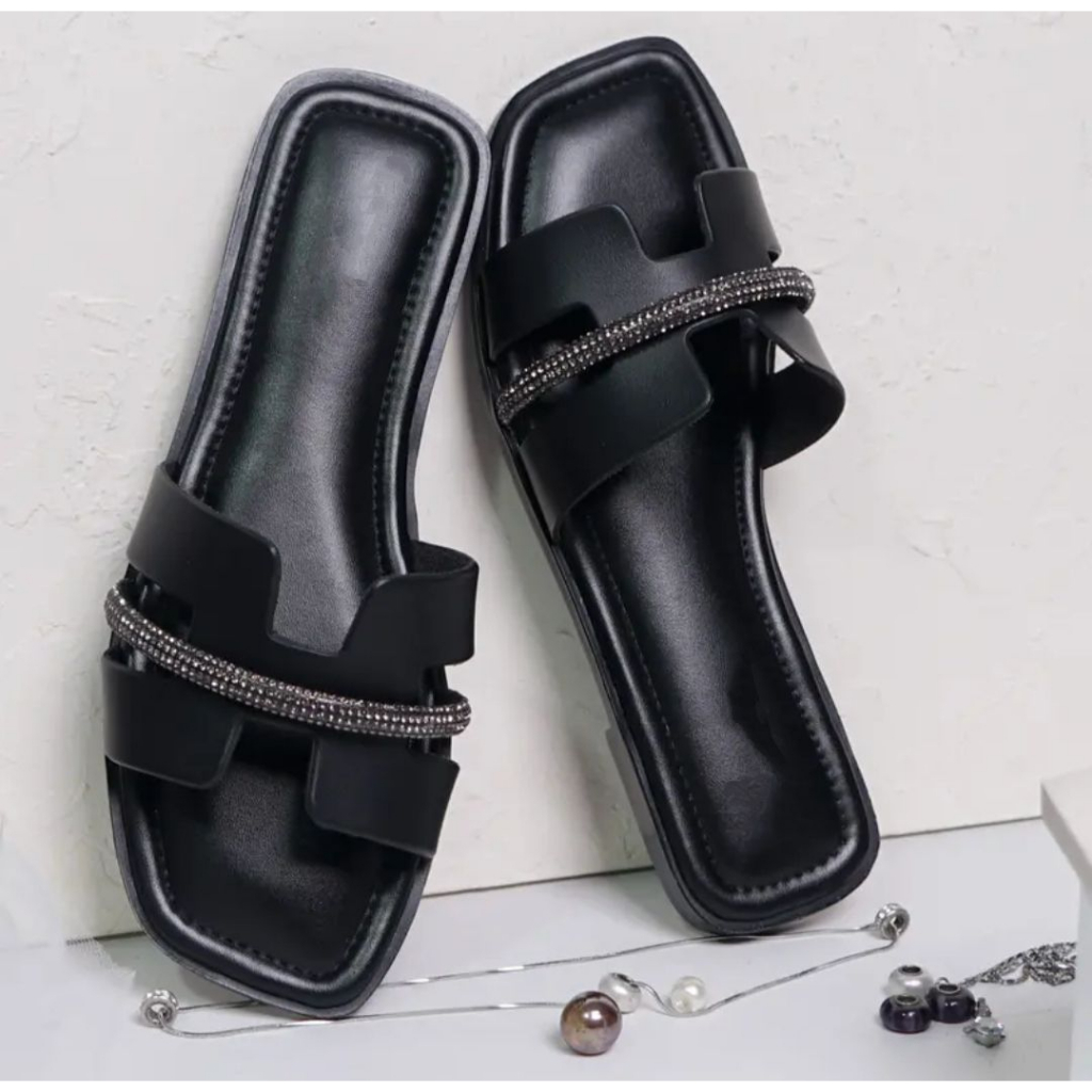Sandal Wanita Selop Wanita Kekinian Terbaru Simple Elegan Sandal Cewek Korea