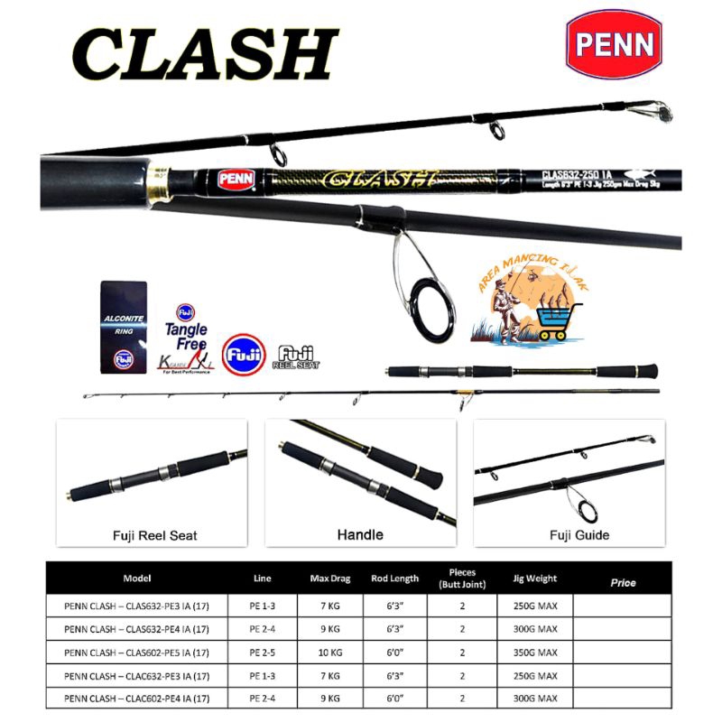 Joran PENN CLASH Jigging Spinning & Overhead Rod