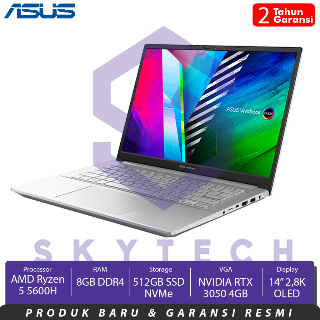 LAPTOP ASUS CREATOR M3401QC OLED556 RYZEN 5 5600H RAM 8GB SSD 512GB RTX3050 4GB WINDOWS 11 OHS 2021