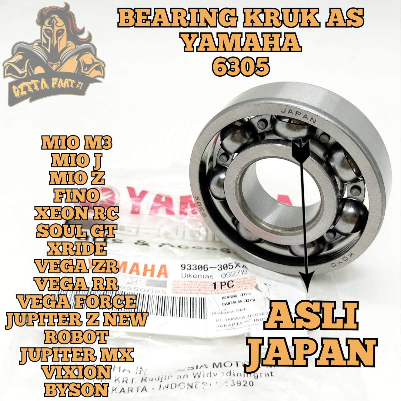 KELAHAR BEARING KRUK AS ASLI ORIGINAL YAMAHA 6305 KUALITAS ASLI ORIGINAL YAMAHA YGP PRESISI MIO M3 MIO J MIO Z XRIDE 125 X RIDE FINO SOUL GT XEON RC VEGA ZR RR FORCE JUPITER Z NEW ROBOT MX VIXION BYSON LAHER