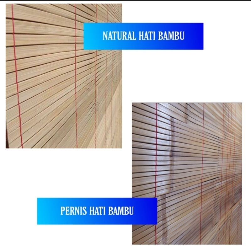 Tirai Bambu T 2M x L 2.5M - Tirai Hati Bambu - Tirai Bambu Murah - Tirai Bambu Gulung - Kerai Bambu 