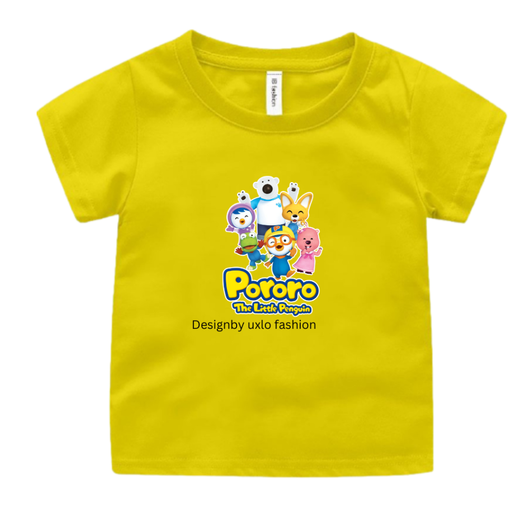 Baju Kaos Oblong Anak Laki-Laki Dan Perempuan Motif Kartun Pororo Umur 2-9 Tahun Uxlo Fashion