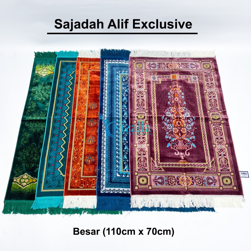 Sajadah Alif Exclusive Besar/ 110*70 Gold Spiegel/ Grosir Sajadah