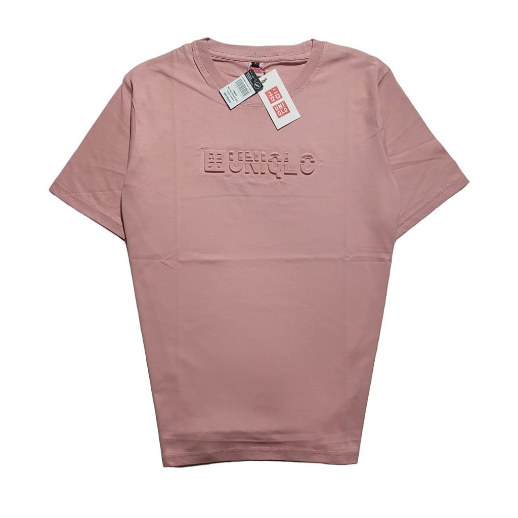 T-Shirt Uniqlo Embos l Kaos Uniqlo Sablon Timbul Navi Premium Quality