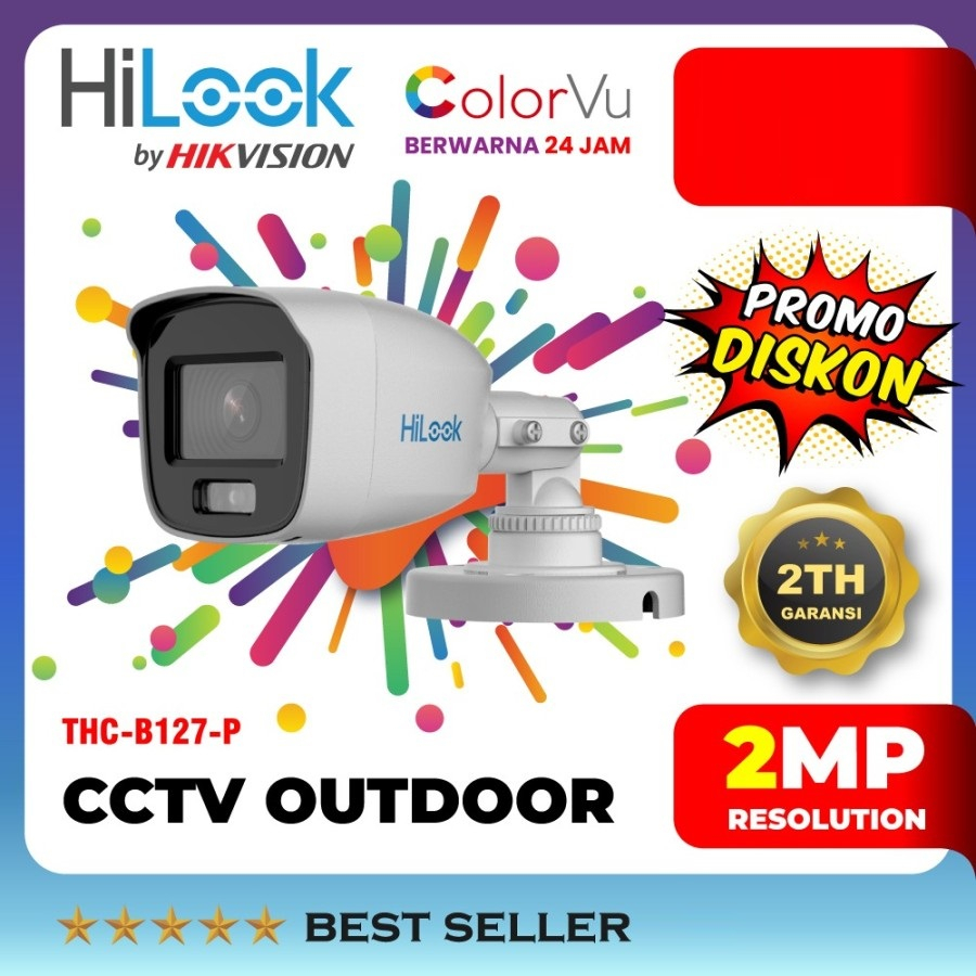 Paket CCTV HiLook 2MP COLORVU 12 KAMERA HDD 4TB SIAP PASANG