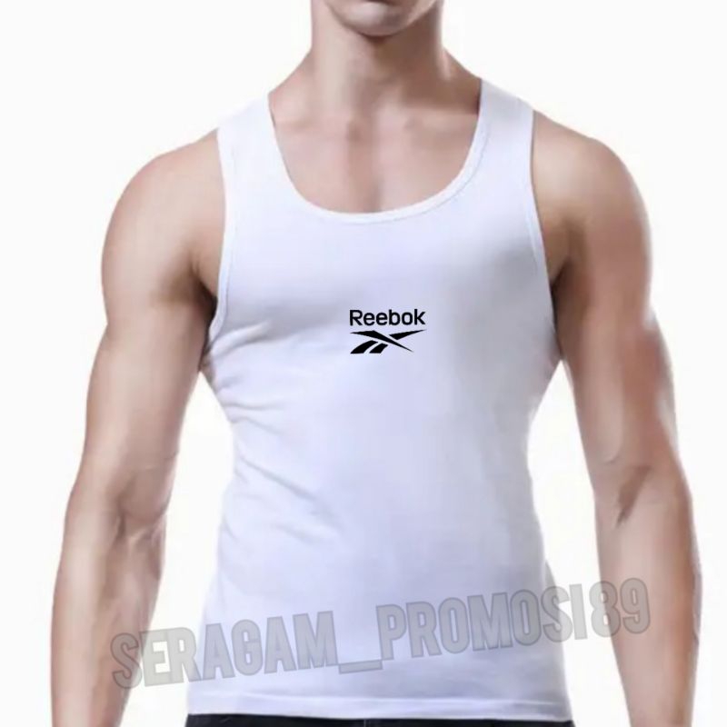 ATASAN SINGLET KATUN PRIA REB0KK / KAOS DALAM SINGLET DISTRO LAKI-LAKI / ATASAN TANPA LENGAN PRIA M L XL XXL