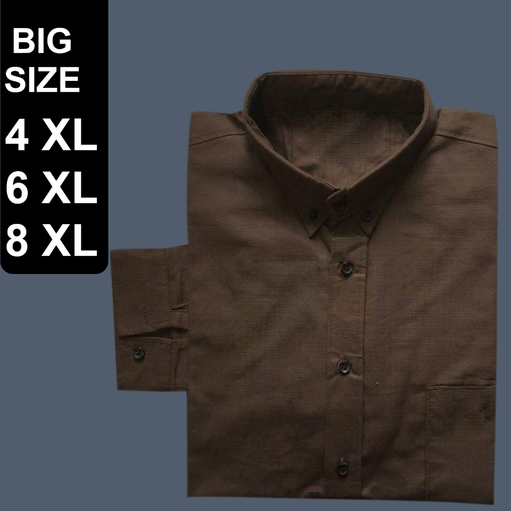 KEMEJA POLOS PANJANG JUMBO BIG SIZE 4 XL 6 XL 8 XL SIGARET KAHATEX IMPORT PREMIUM ORIGINAL TERBARU BERKUALITAS