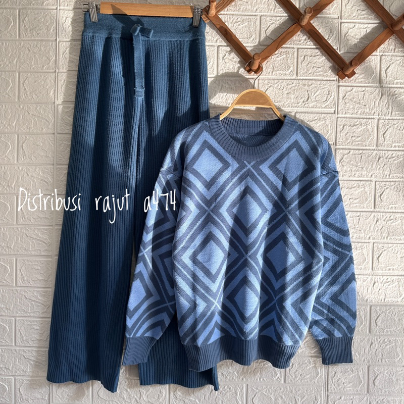 ZAHRA SWEATER RAJUT MOTIF WANITA KOREA