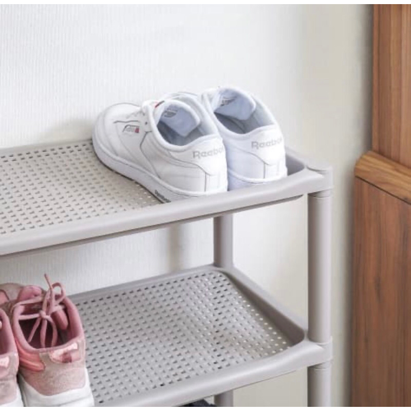 KRISHOME RAK SEPATU 3 &amp; 4 TINGKAT DENGAN TEMPAT PAYUNG/ACE 3 LAYER SHOE RACK W/ UMBRELLA  STAND GREY