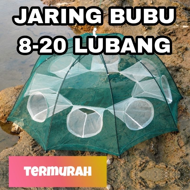 jaring ikan udang 8-20 lubang jaring bubu ikan