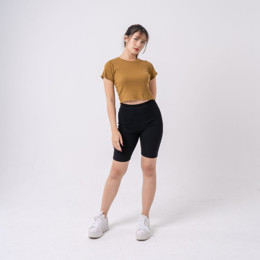 AIJO -Siren Crop Top - Atasan Neci Rib