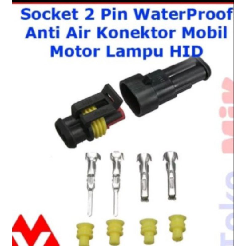 soket waterproof 3 pin  dn pin