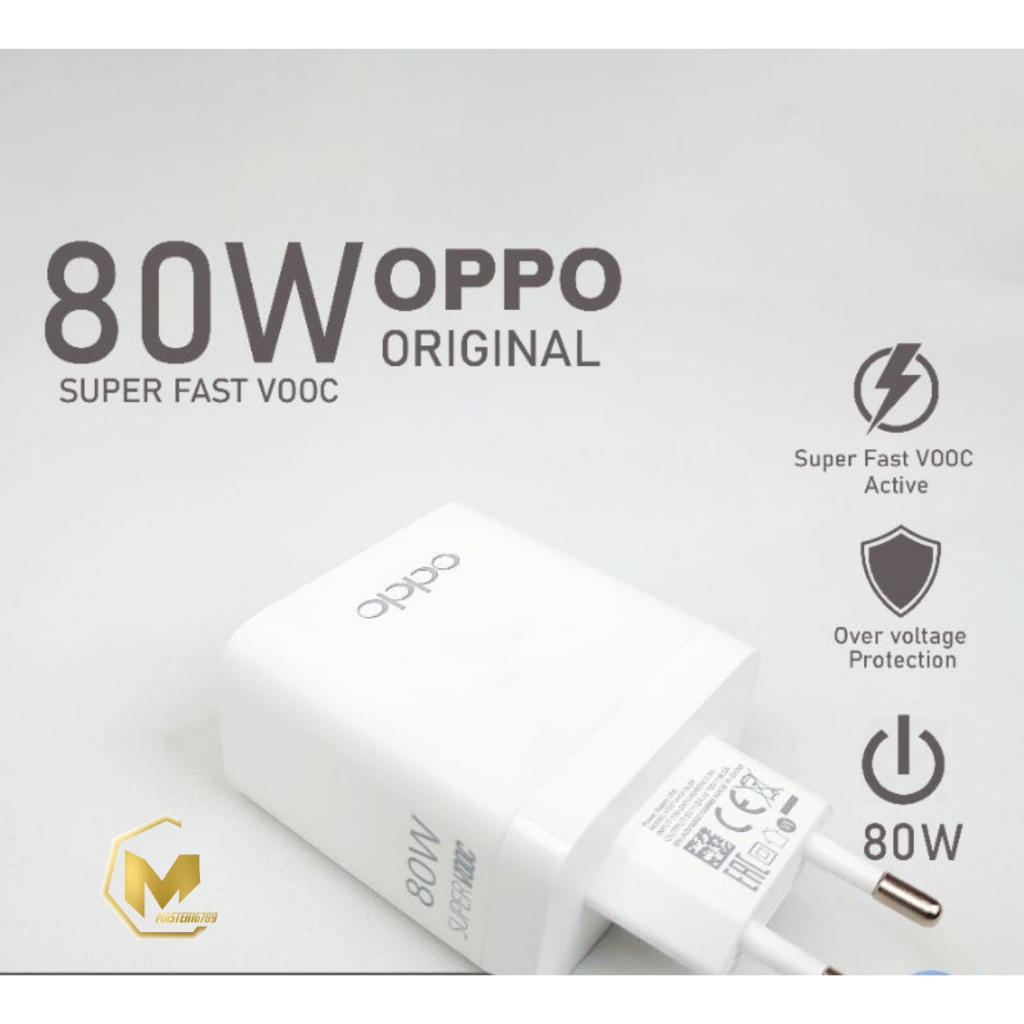 BATOK ADAPTOR ORIGINAL OPPO 80W SUPER VOOC &amp; VOOC PENGISIAN SUPER CEPAT OPPO RENO8 RENO 7 RENO 6 RENO 5 RENO 5F RENO 4 A77S A57 2022 A15 A16 A16E A17 A17K A5 2020 A9 2020 MA4462