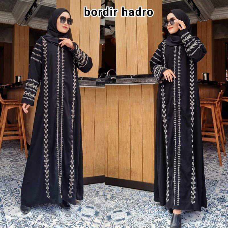 abaya bordir / abaya hitam