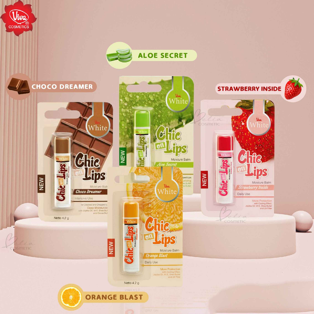 Chic On Lips* Viva White Moisture Balm* Lip Balm* Pelembab Bibir* 4.2gr