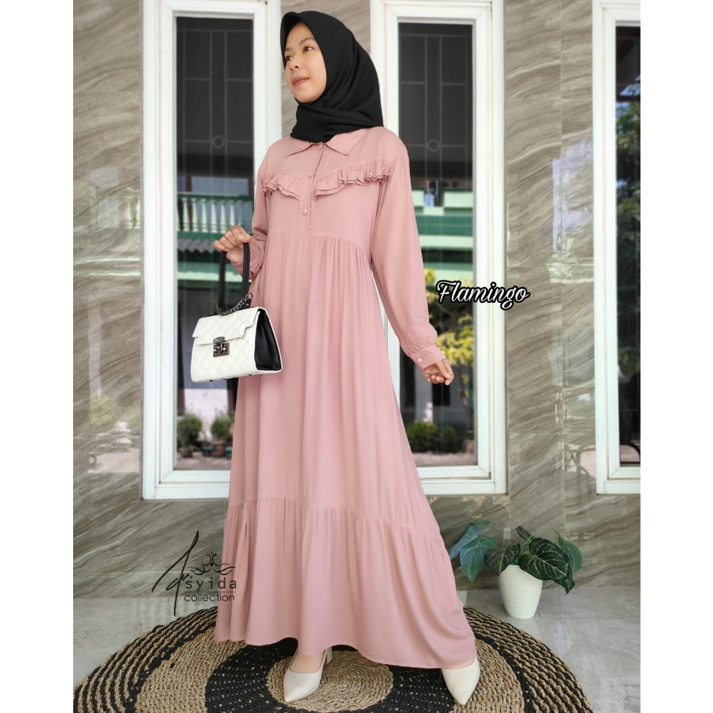 Gamis Riska Rayon / Gamis Rayon Semi Twill / gamis Rayon Polos